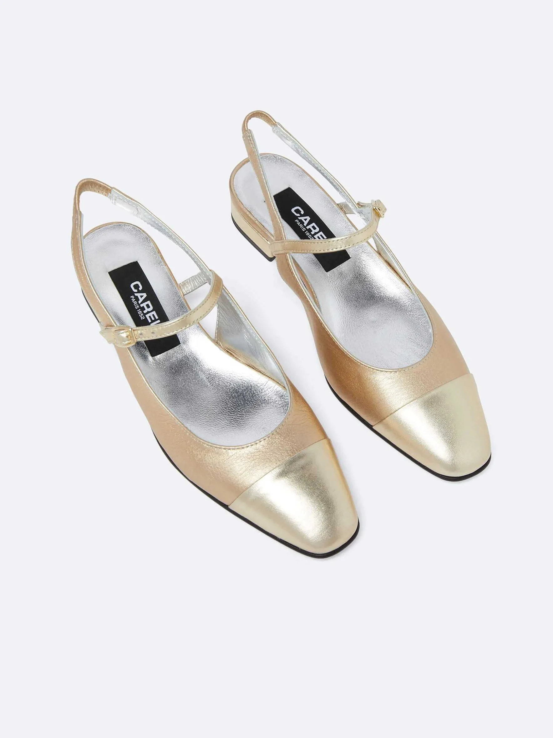 Carel Ballerina'S>Multi Platina Lederen Slingback