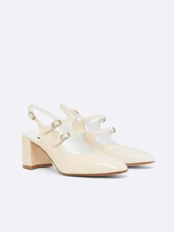 Carel Slingbacks>Naakt Lakleer Slingback Mary Janes