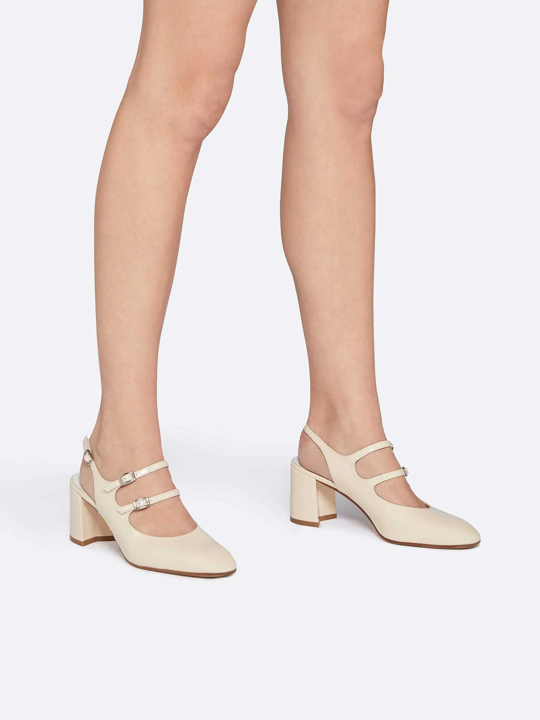 Carel Slingbacks>Naakt Lakleer Slingback Mary Janes