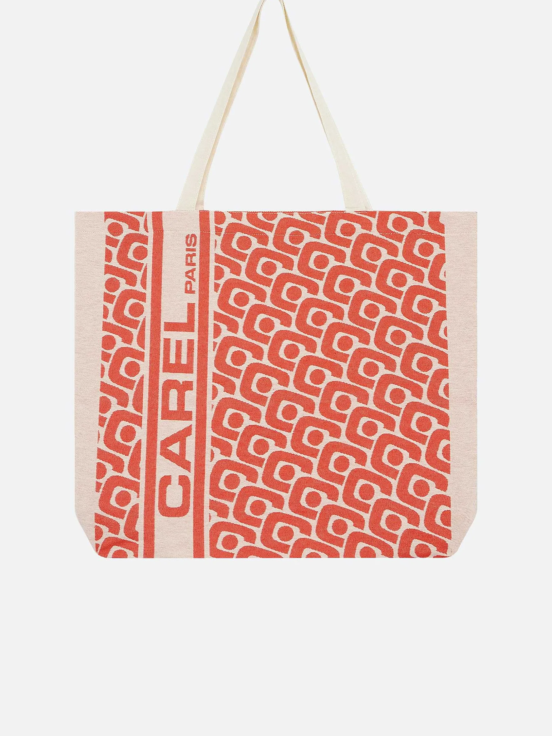 Carel Accessoires>Oranje Draagtas Met Monogram En Jacquardweefsel