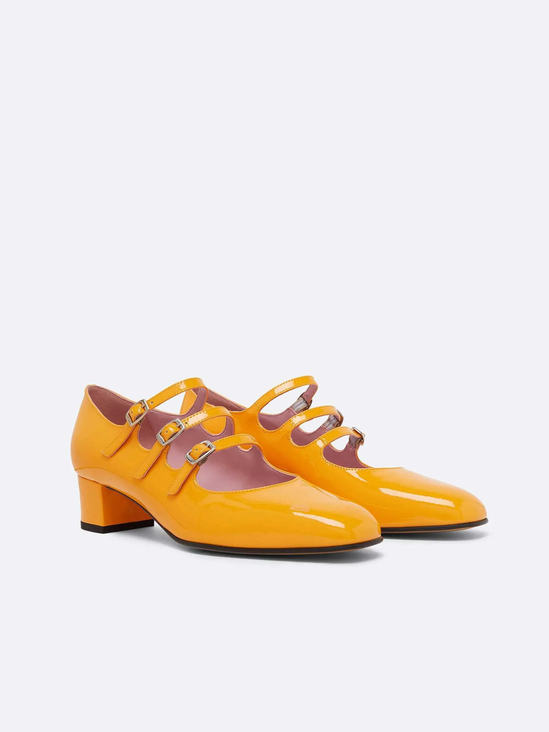 Carel Maria Janes>Oranje Lakleren Mary Janes Pumps