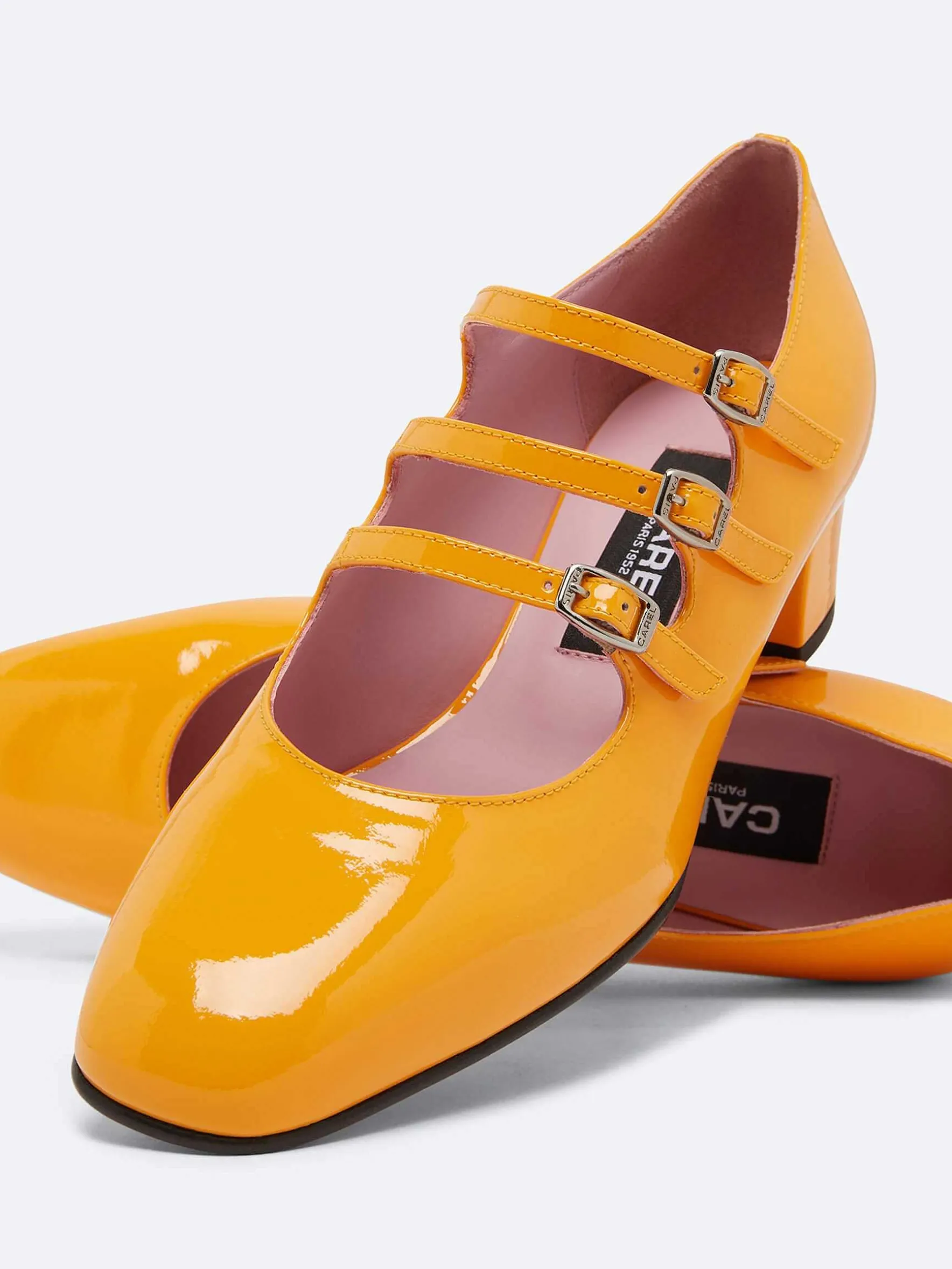 Carel Maria Janes>Oranje Lakleren Mary Janes Pumps