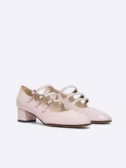 Carel Maria Janes>Pastelroze Upcycled Leren Mary Janes Pumps