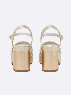 Carel Sandalen En Muilezels>Platina, Goud En Zilver Multi-Gelamineerde Leren Sandalen