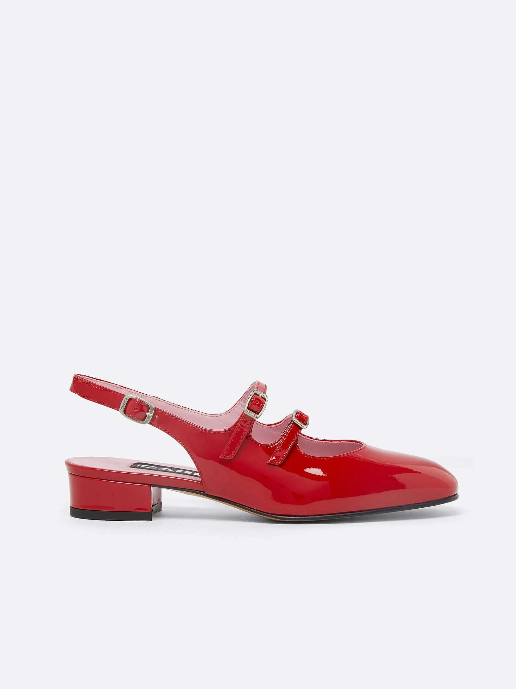 Carel Slingbacks>Rode Lakleren Slingback Mary Janes