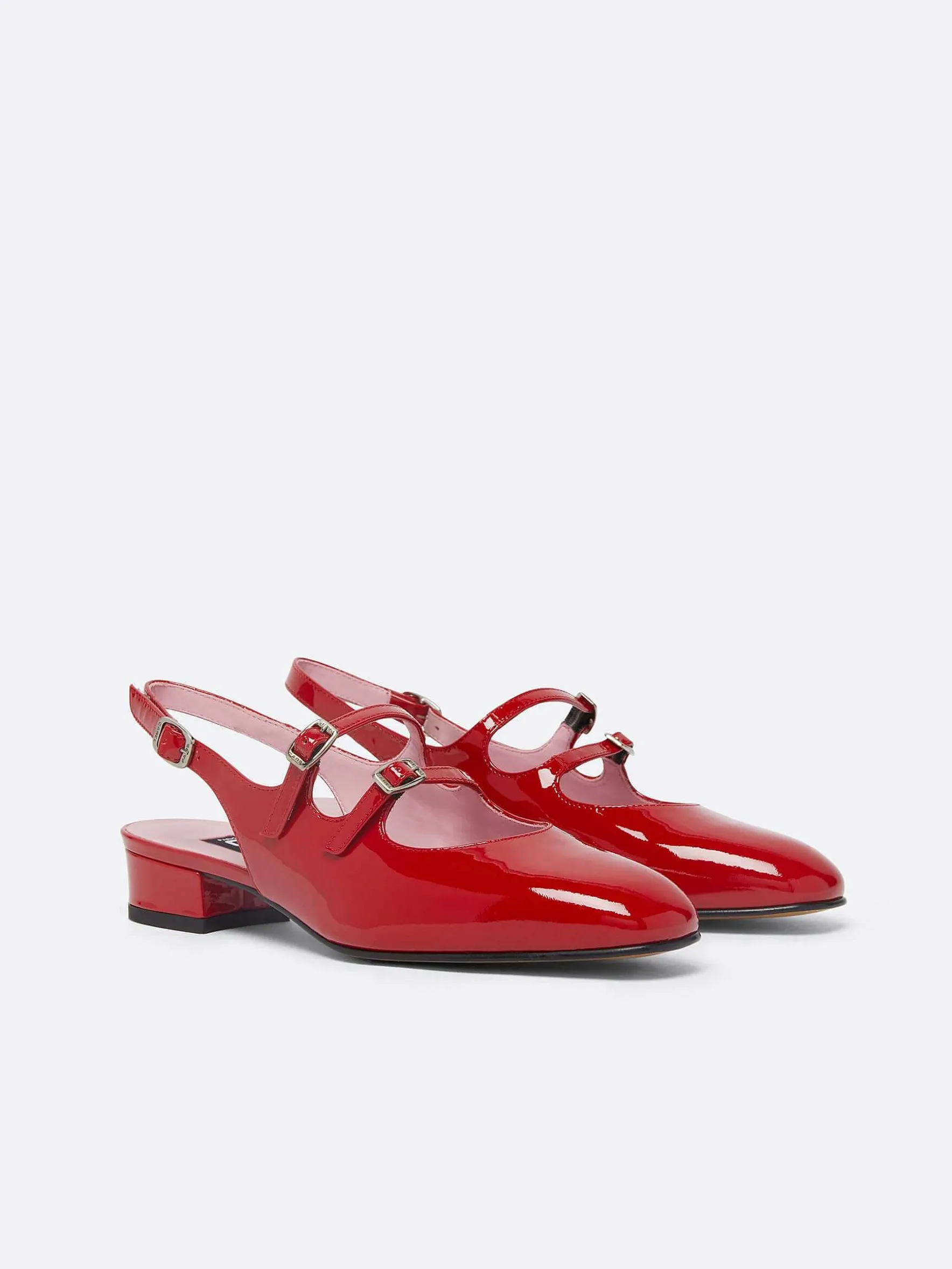 Carel Slingbacks>Rode Lakleren Slingback Mary Janes