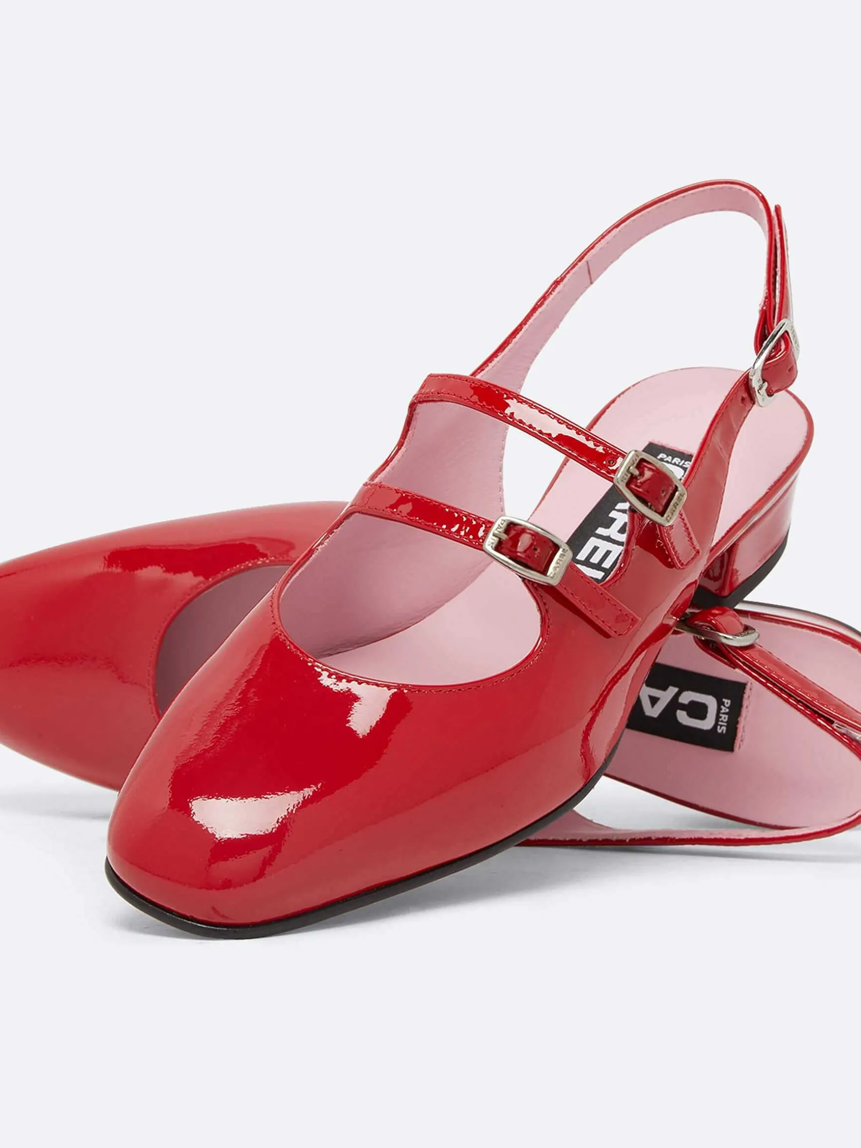 Carel Slingbacks>Rode Lakleren Slingback Mary Janes