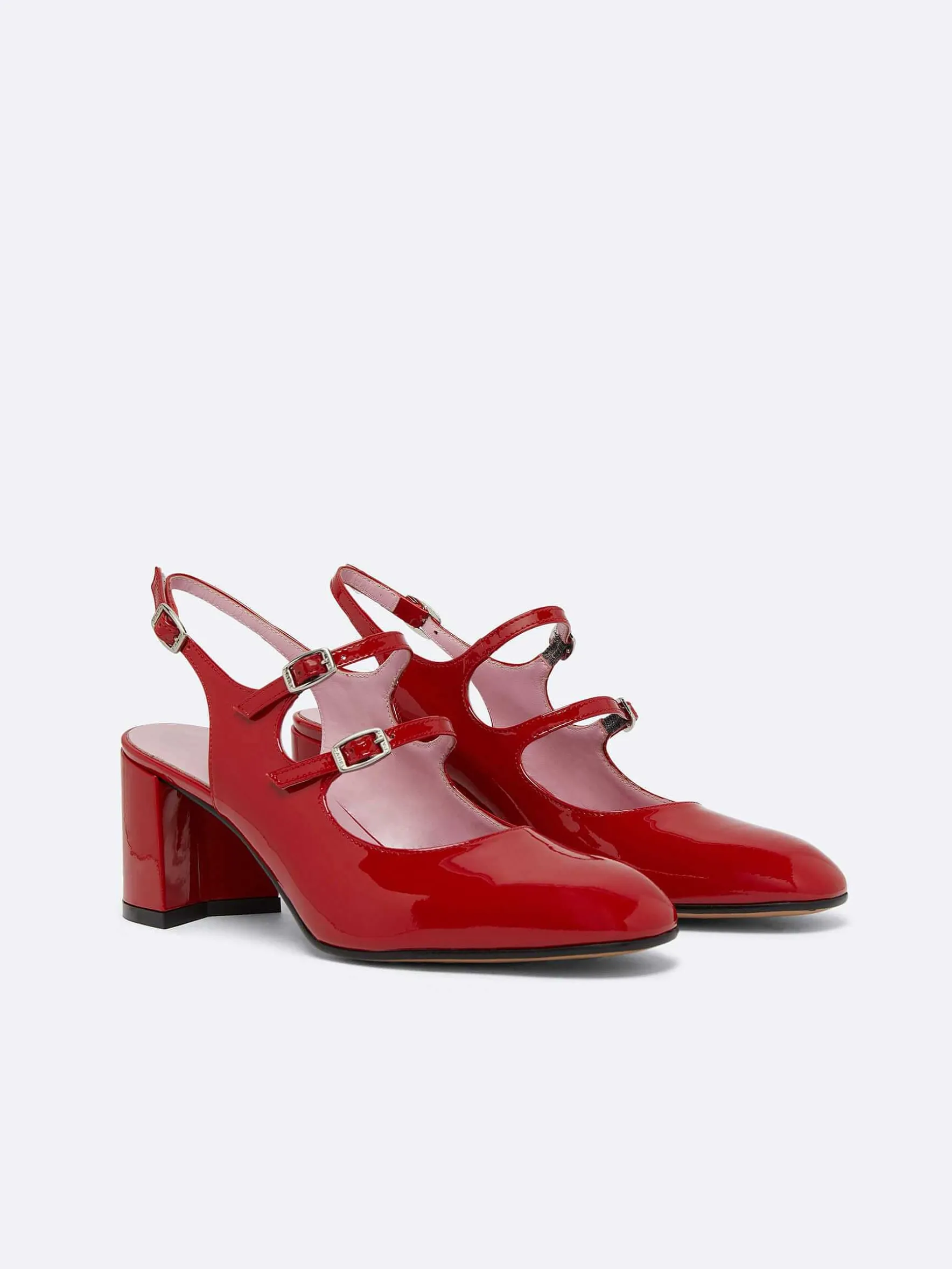 Carel Slingbacks>Rode Lakleren Slingback Mary Janes