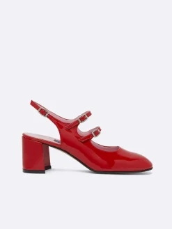 Carel Slingbacks>Rode Lakleren Slingback Mary Janes