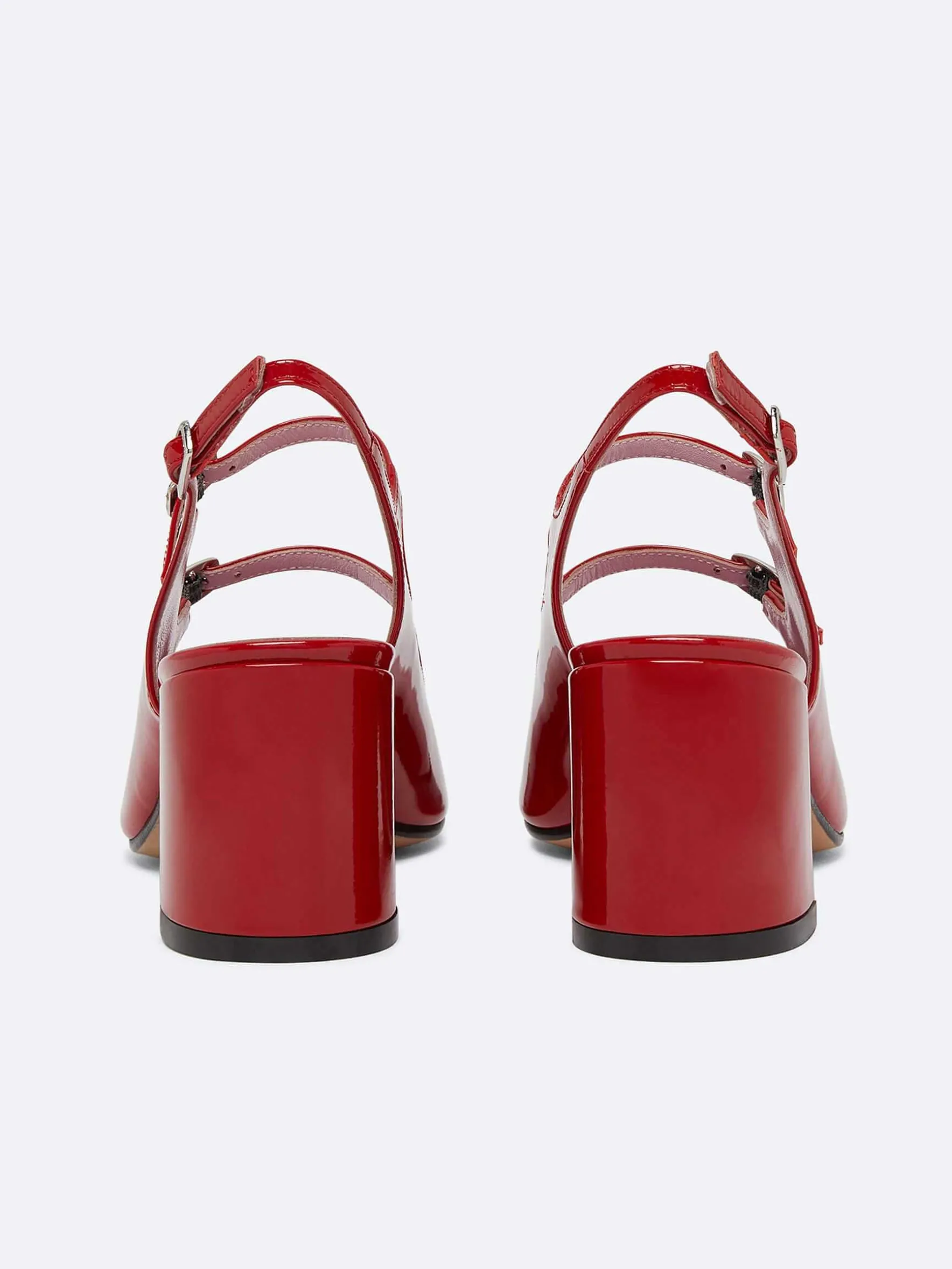 Carel Slingbacks>Rode Lakleren Slingback Mary Janes