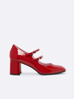 Carel Maria Janes>Rood Lakleer Mary Janes Pumps