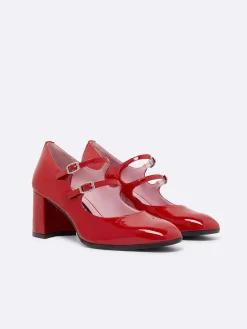 Carel Maria Janes>Rood Lakleer Mary Janes Pumps