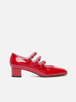 Carel Maria Janes>Rood Lakleer Mary Janes Pumps