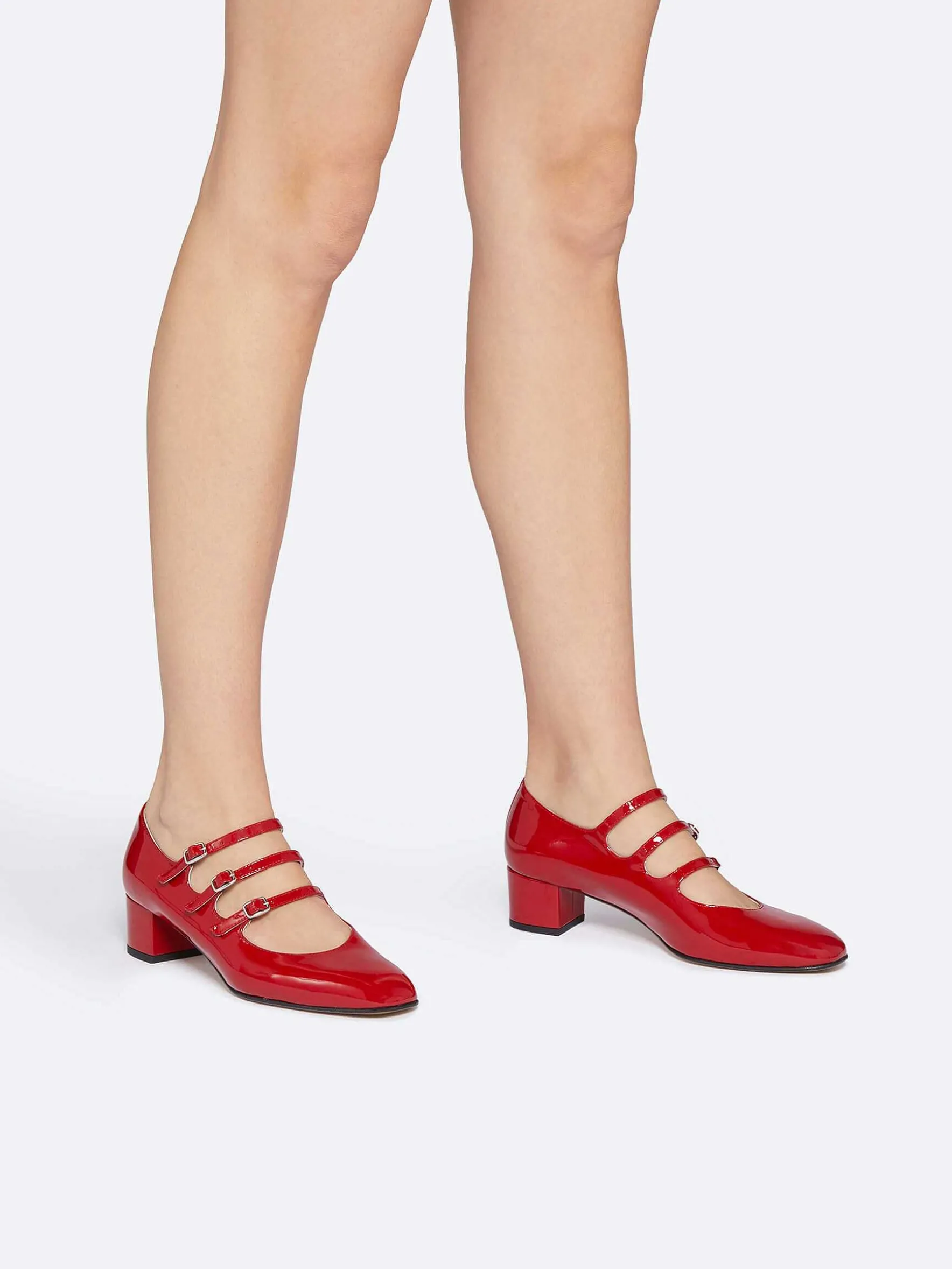 Carel Maria Janes>Rood Lakleer Mary Janes Pumps