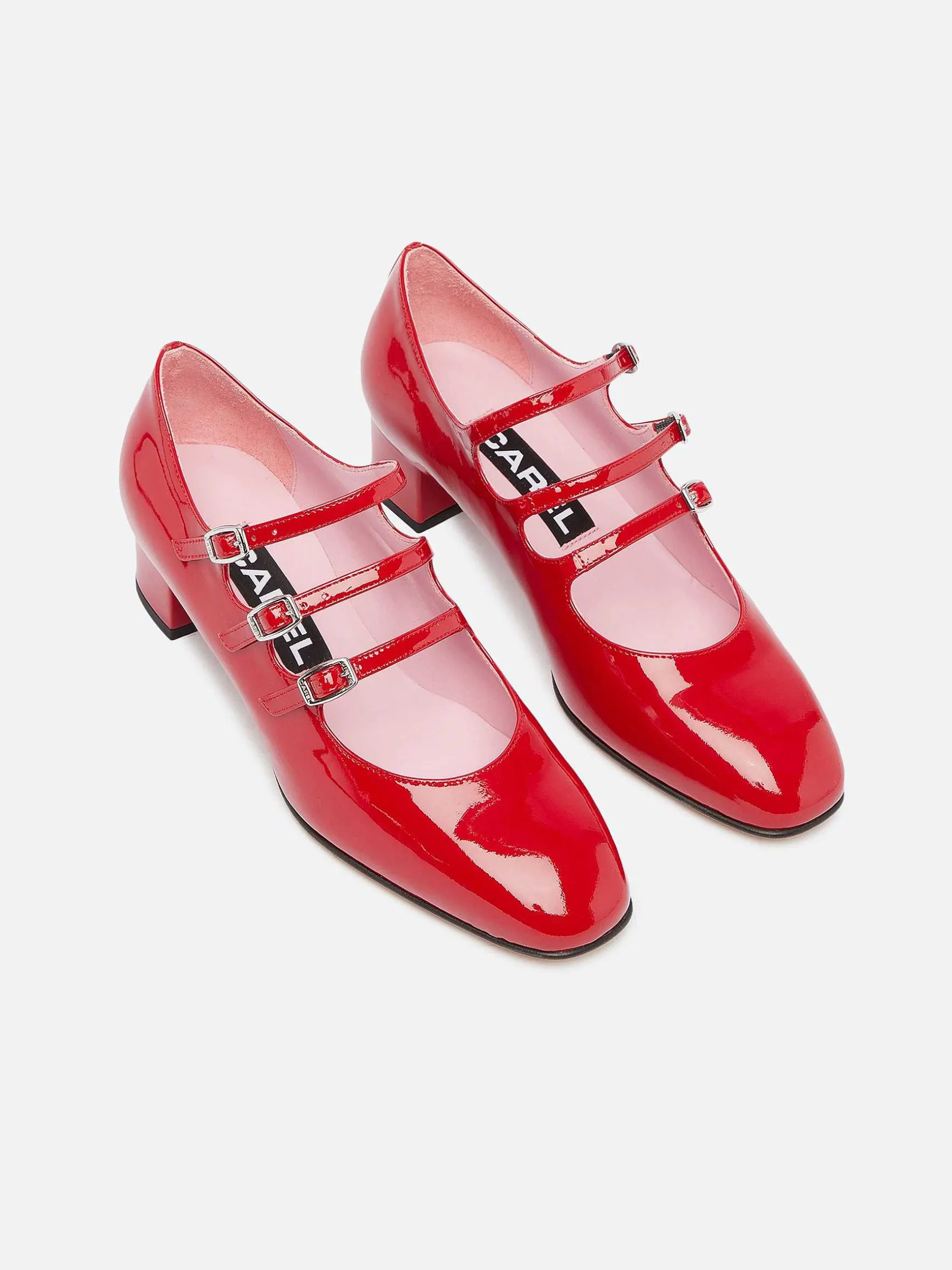 Carel Maria Janes>Rood Lakleer Mary Janes Pumps
