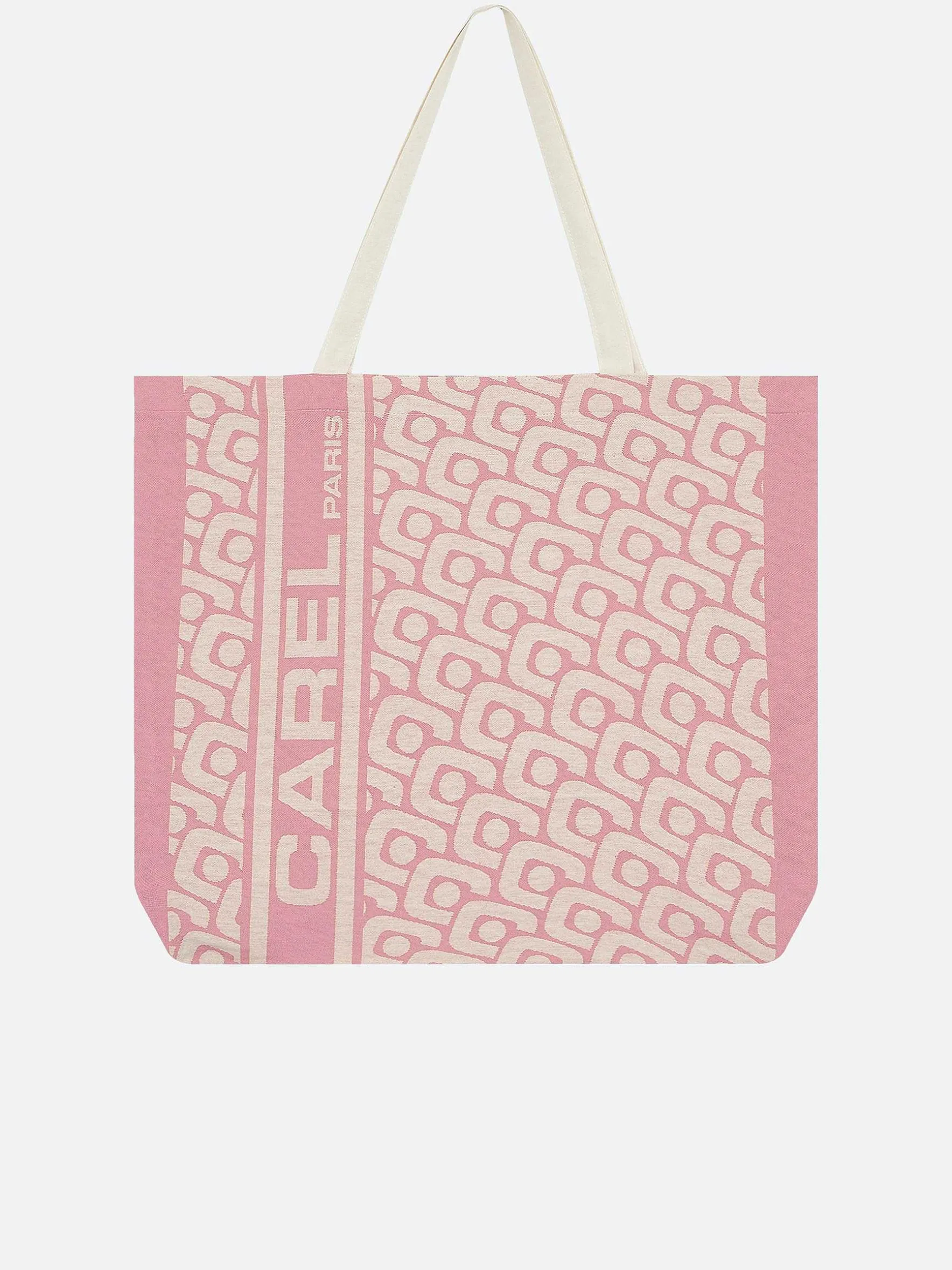 Carel Accessoires>Roze Draagtas Met Monogram En Jacquardweefsel