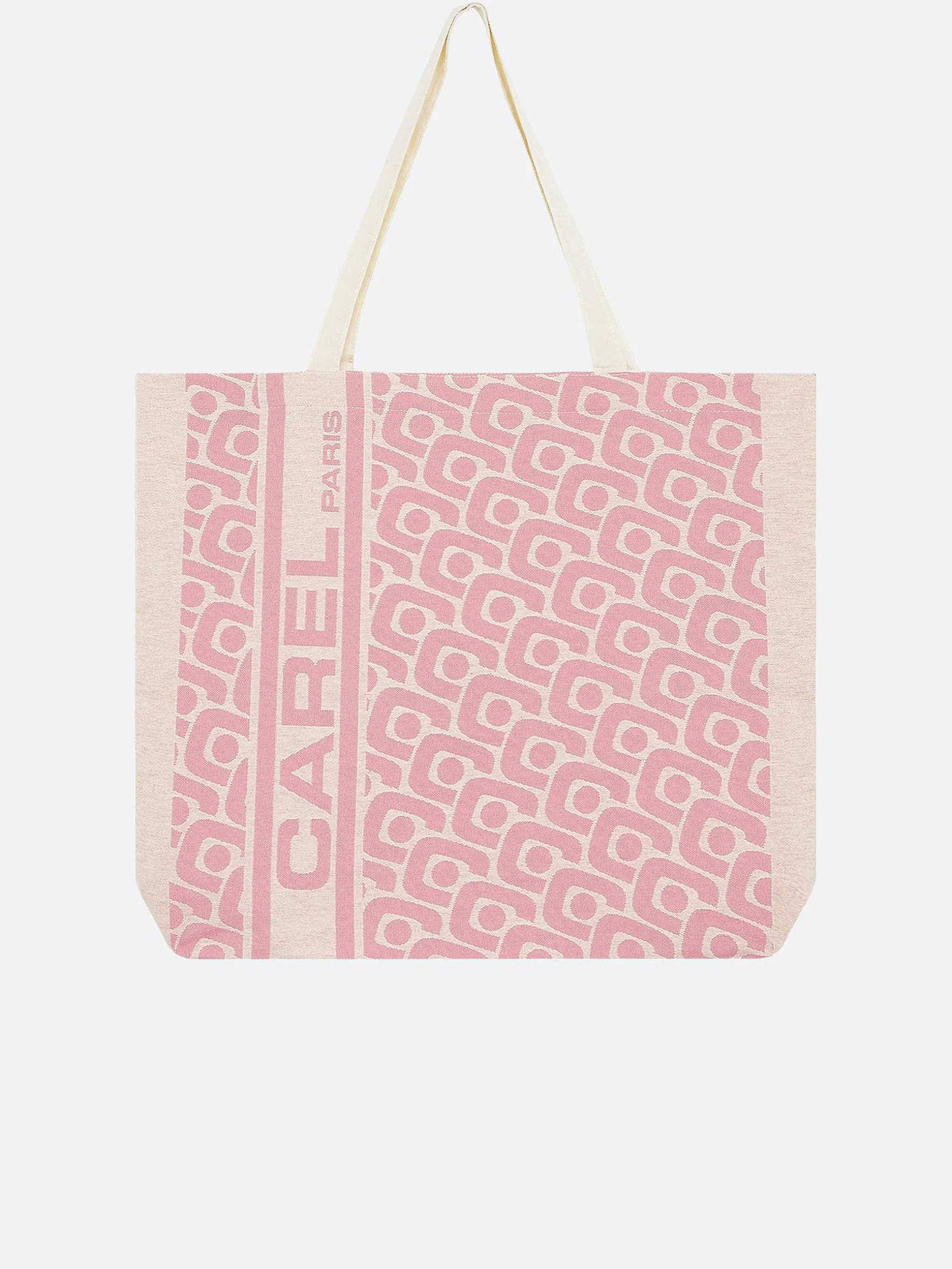 Carel Accessoires>Roze Draagtas Met Monogram En Jacquardweefsel