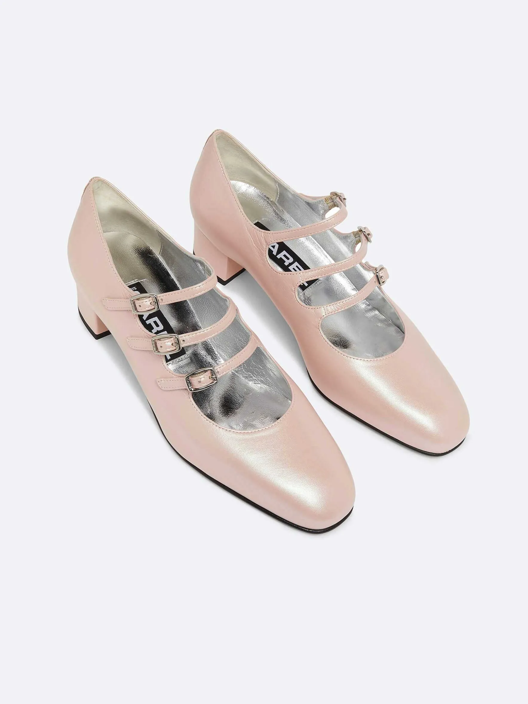 Carel Maria Janes>Roze Parel Lederen Mary Janes Pumps