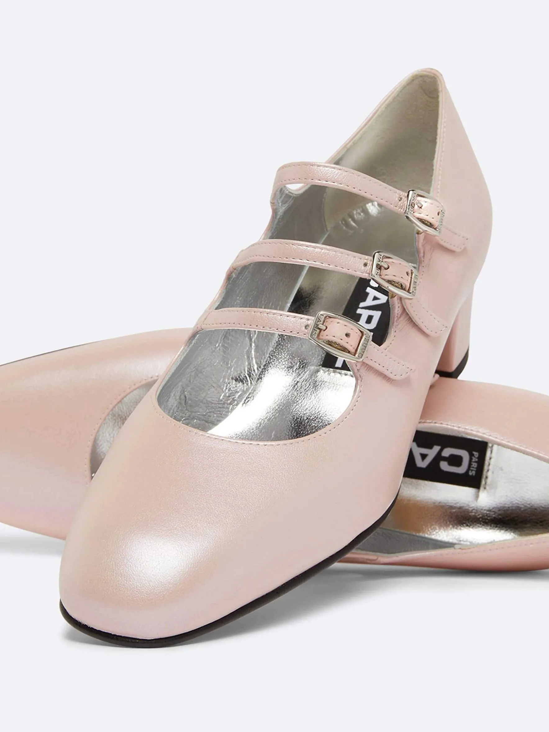 Carel Maria Janes>Roze Parel Lederen Mary Janes Pumps