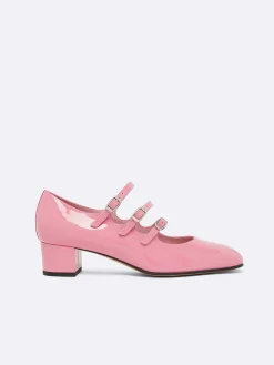 Carel Maria Janes>Roze Upcycled Lakleer Mary Janes Pumps