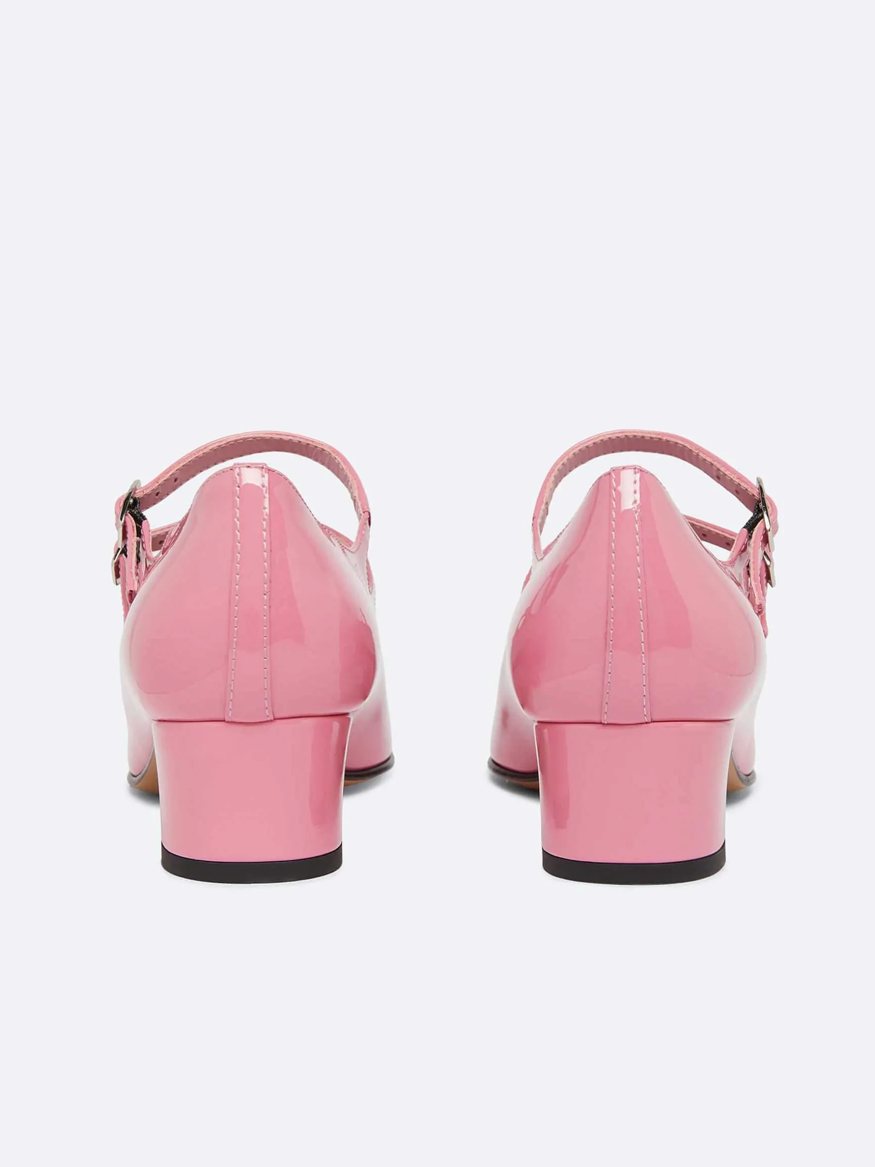 Carel Maria Janes>Roze Upcycled Lakleer Mary Janes Pumps