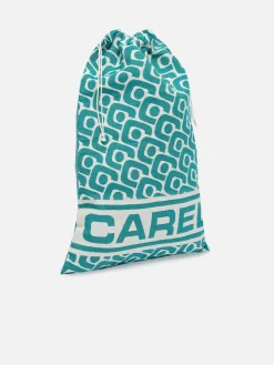 Carel Accessoires>Smaragdgroene Jacquardgeweven Reisschoenentas