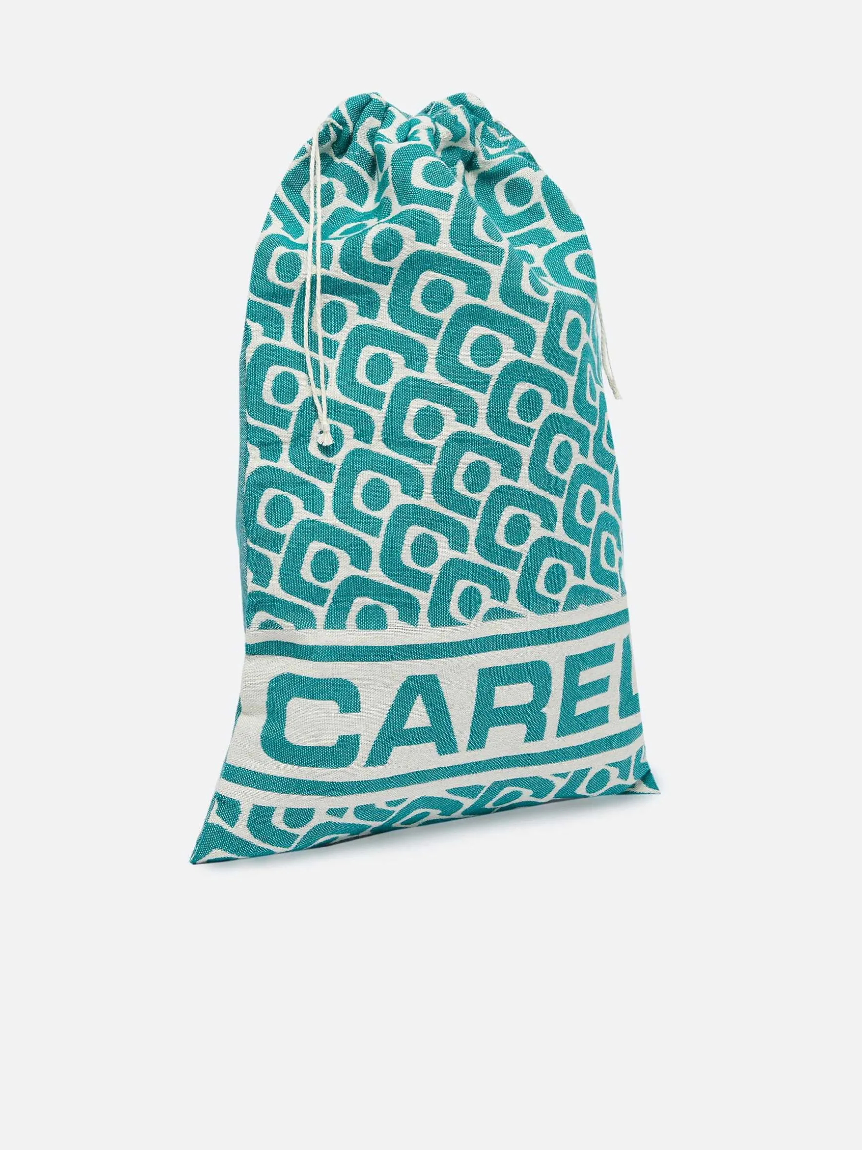 Carel Accessoires>Smaragdgroene Jacquardgeweven Reisschoenentas