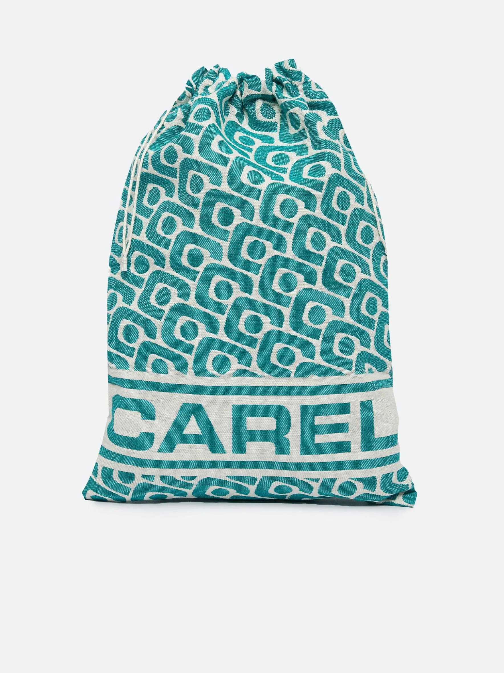 Carel Accessoires>Smaragdgroene Jacquardgeweven Reisschoenentas