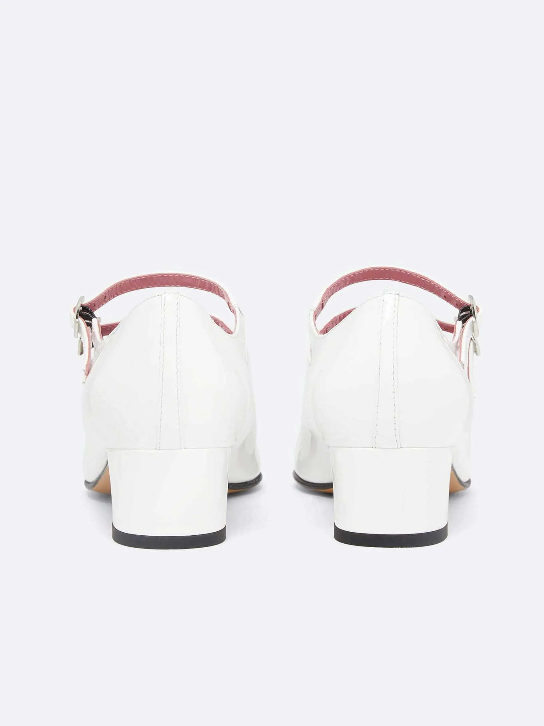 Carel Maria Janes>Witte Lakleren Mary Janes Pumps