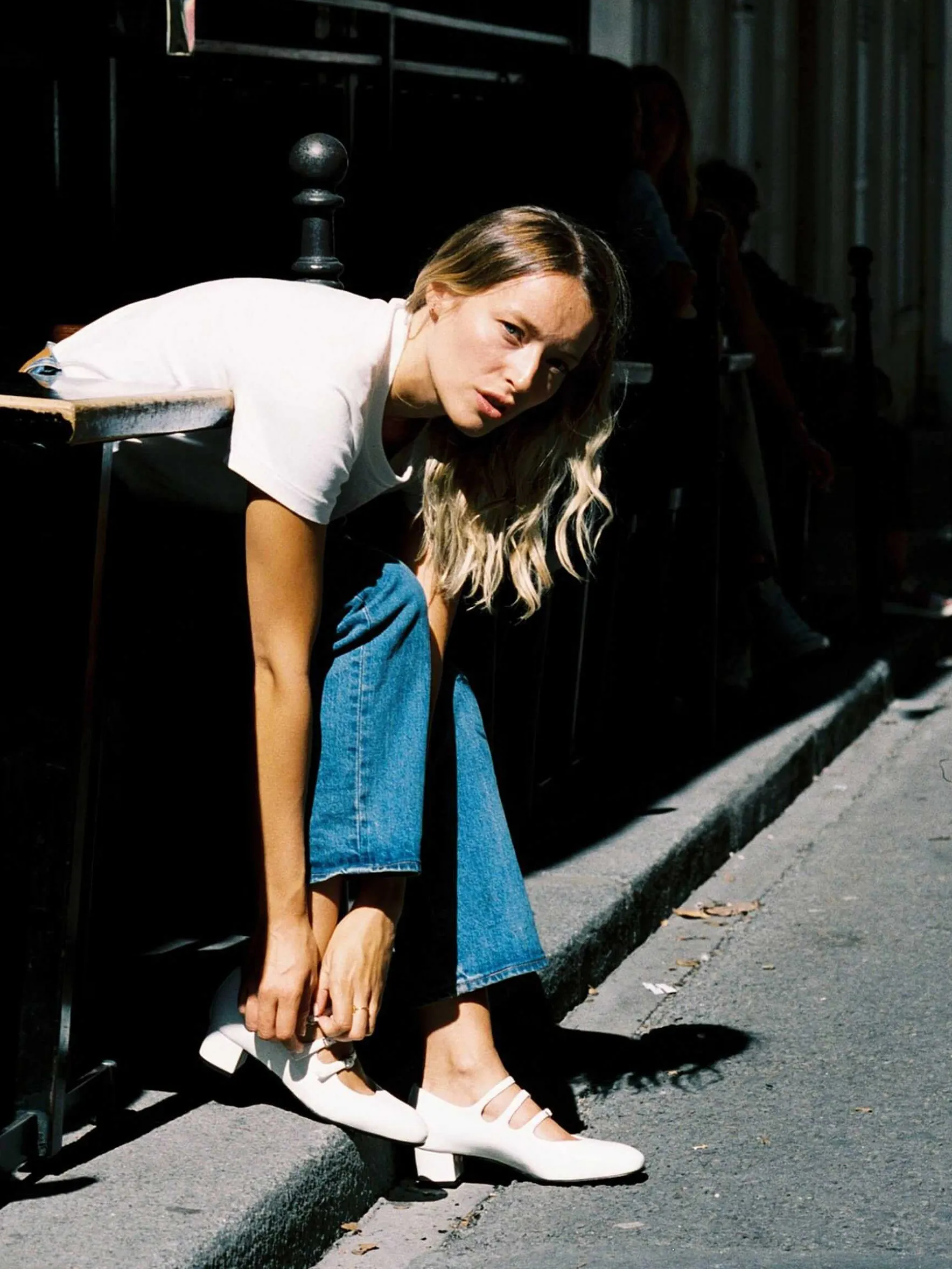 Carel Maria Janes>Witte Lakleren Mary Janes Pumps