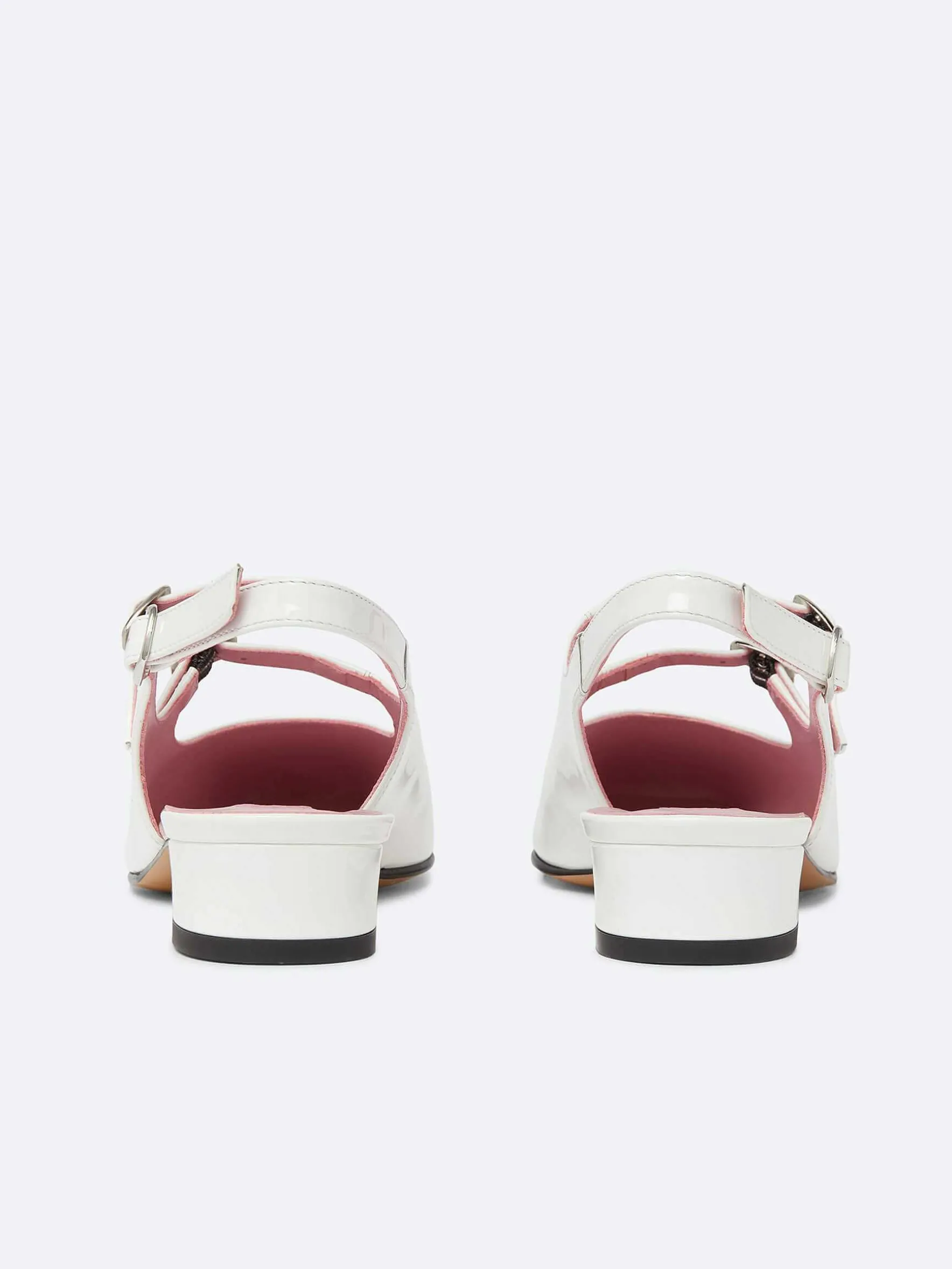 Carel Maria Janes>Witte Lakleren Slingback Mary Janes