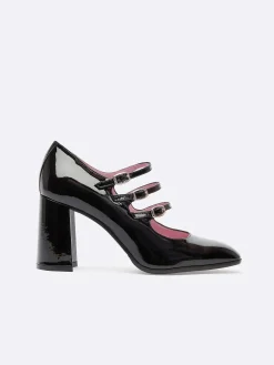 Carel Maria Janes>Zwart Lakleer Mary Janes Pumps