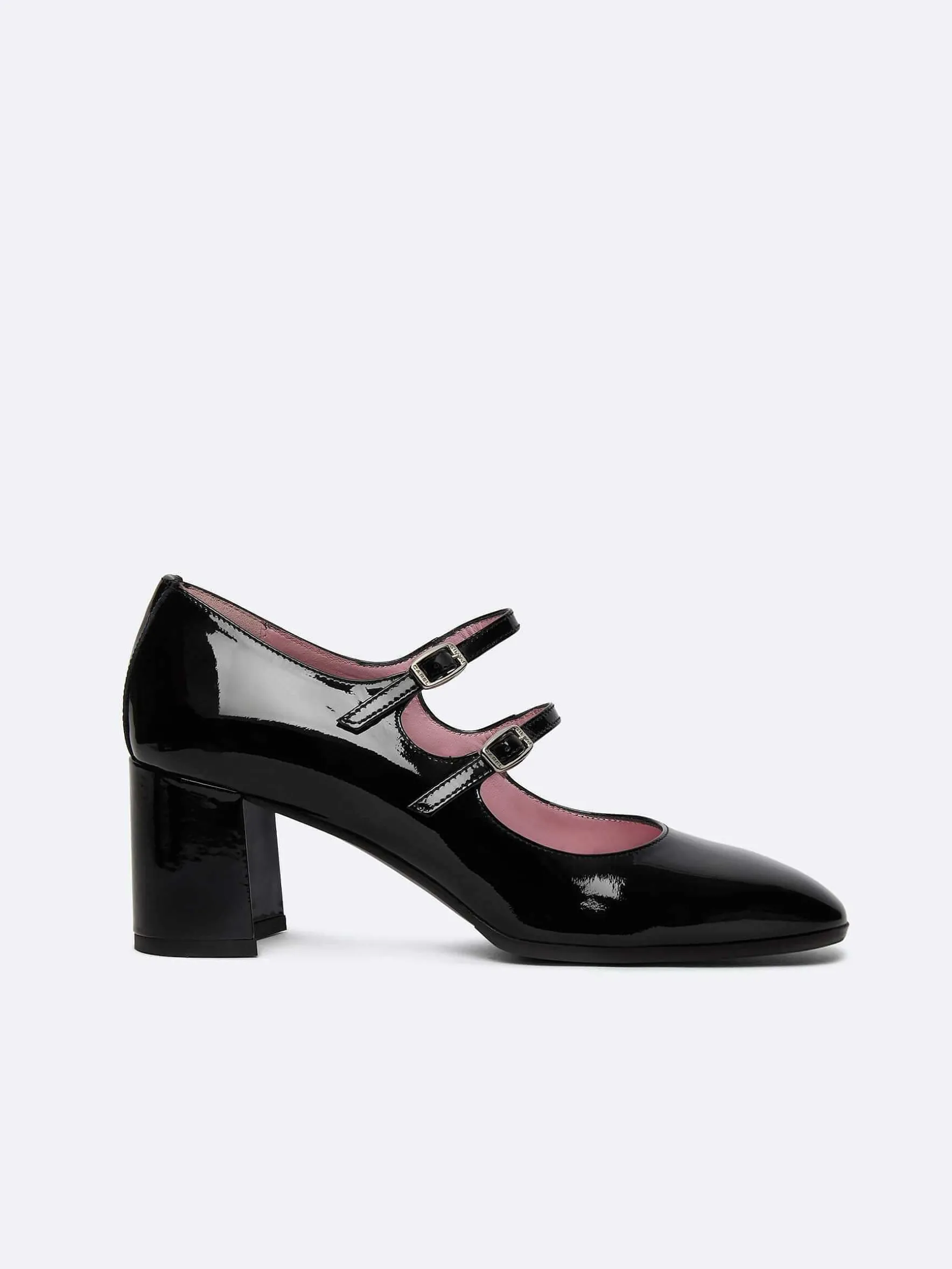 Carel Maria Janes>Zwart Lakleer Mary Janes Pumps