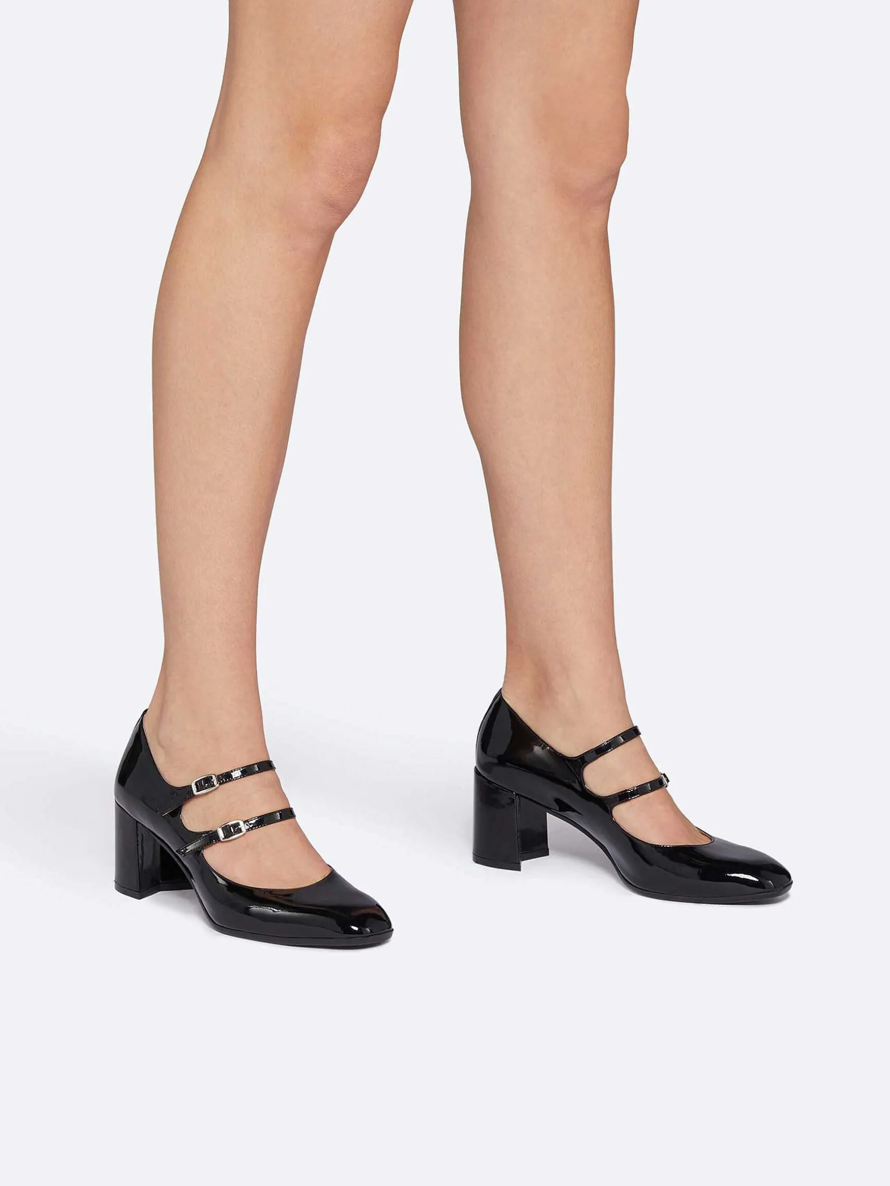 Carel Maria Janes>Zwart Lakleer Mary Janes Pumps