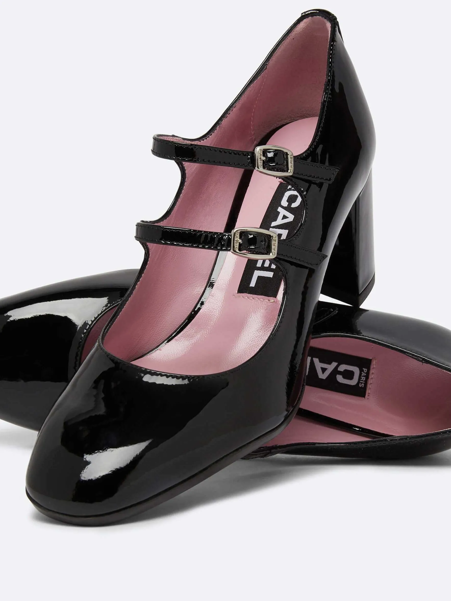 Carel Maria Janes>Zwart Lakleer Mary Janes Pumps
