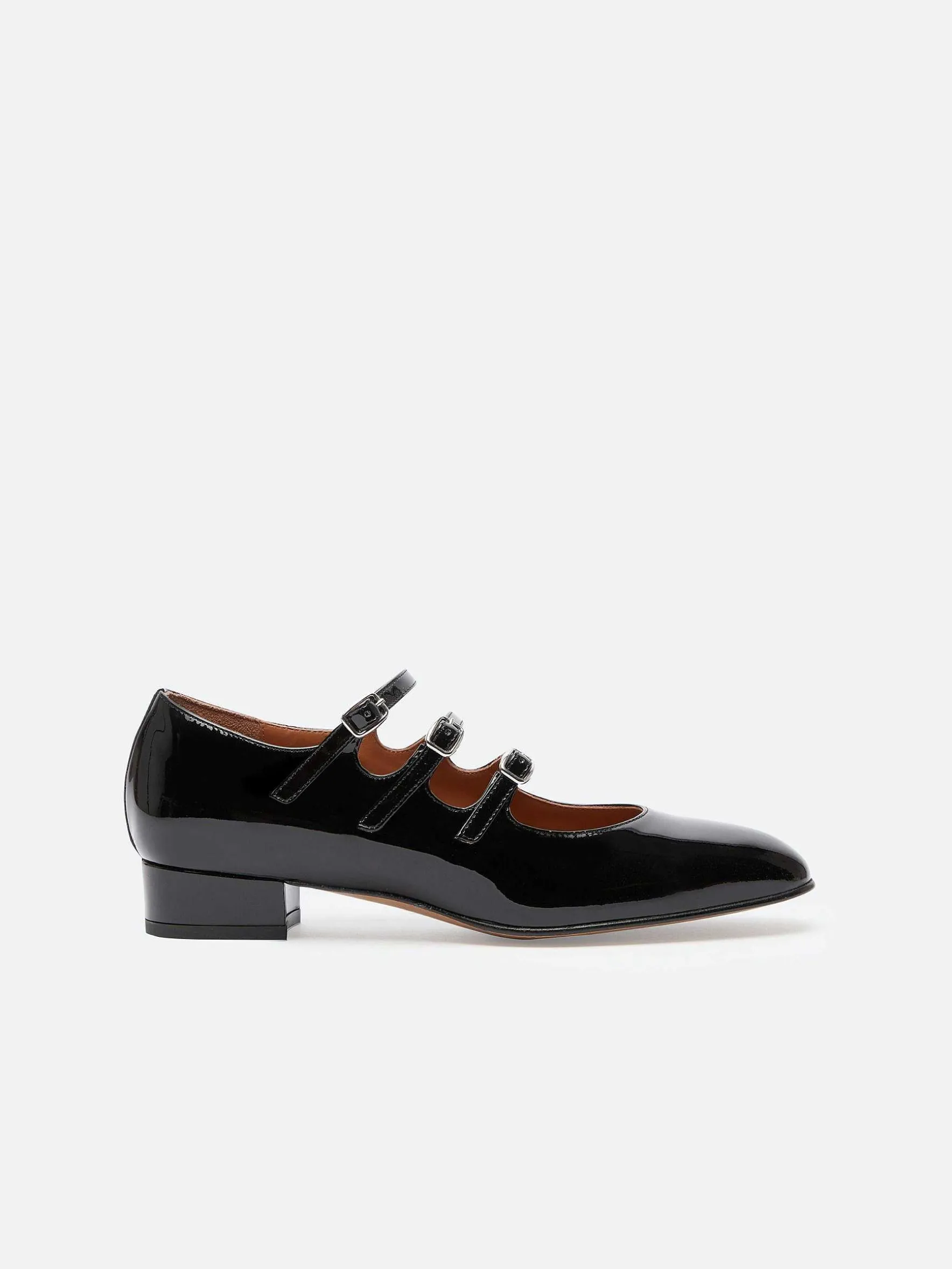 Carel Ballerina'S>Zwart Lakleer Mary Janes Ballerina'S
