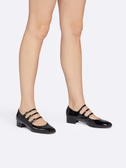Carel Ballerina'S>Zwart Lakleer Mary Janes Ballerina'S