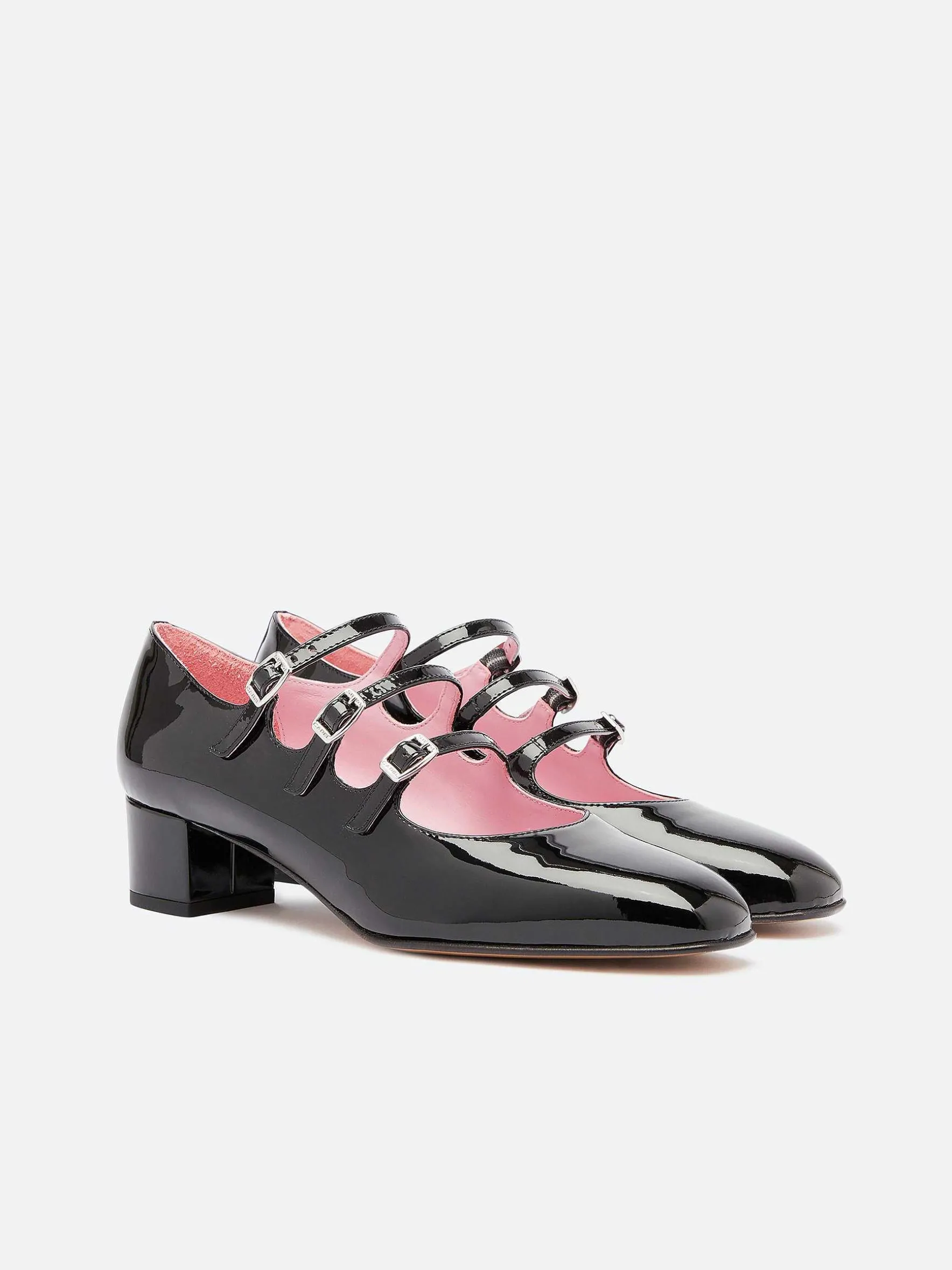 Carel Maria Janes>Zwart Lakleer Mary Janes Pumps