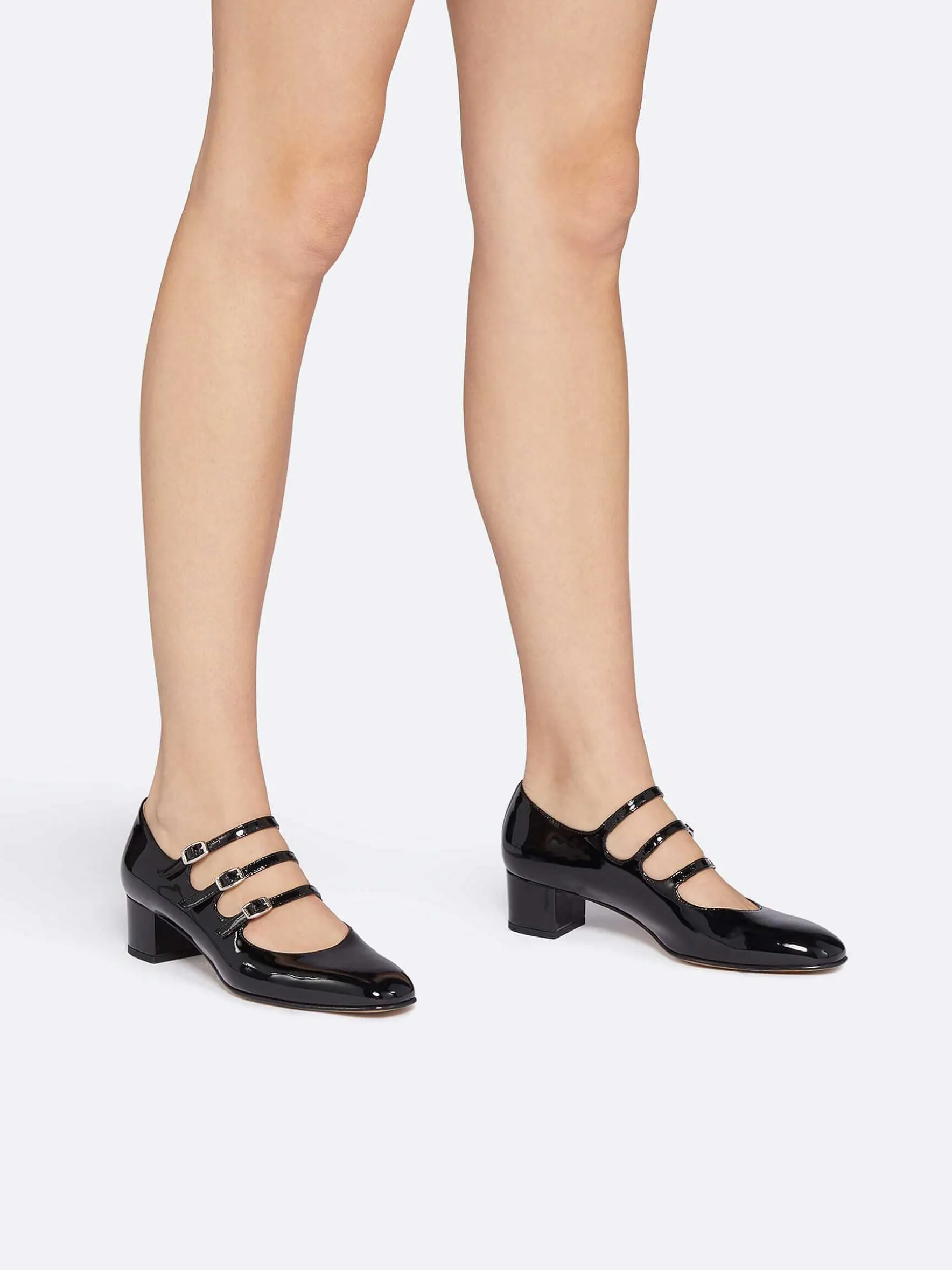 Carel Maria Janes>Zwart Lakleer Mary Janes Pumps