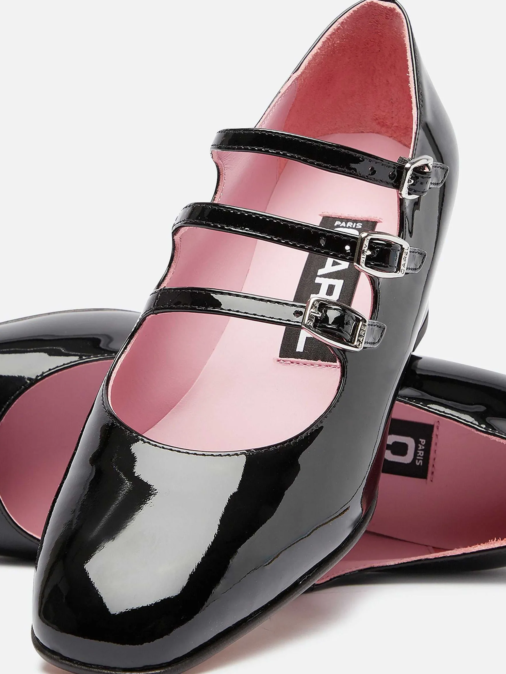 Carel Maria Janes>Zwart Lakleer Mary Janes Pumps