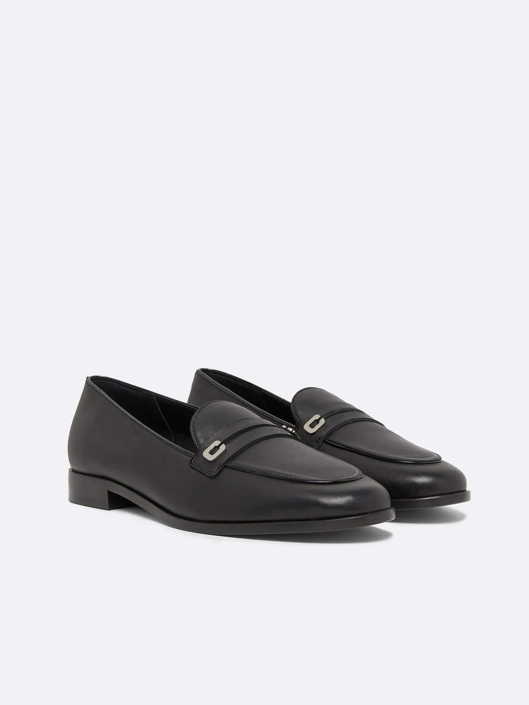 Carel Loafers>Zwart Lederen Loafers