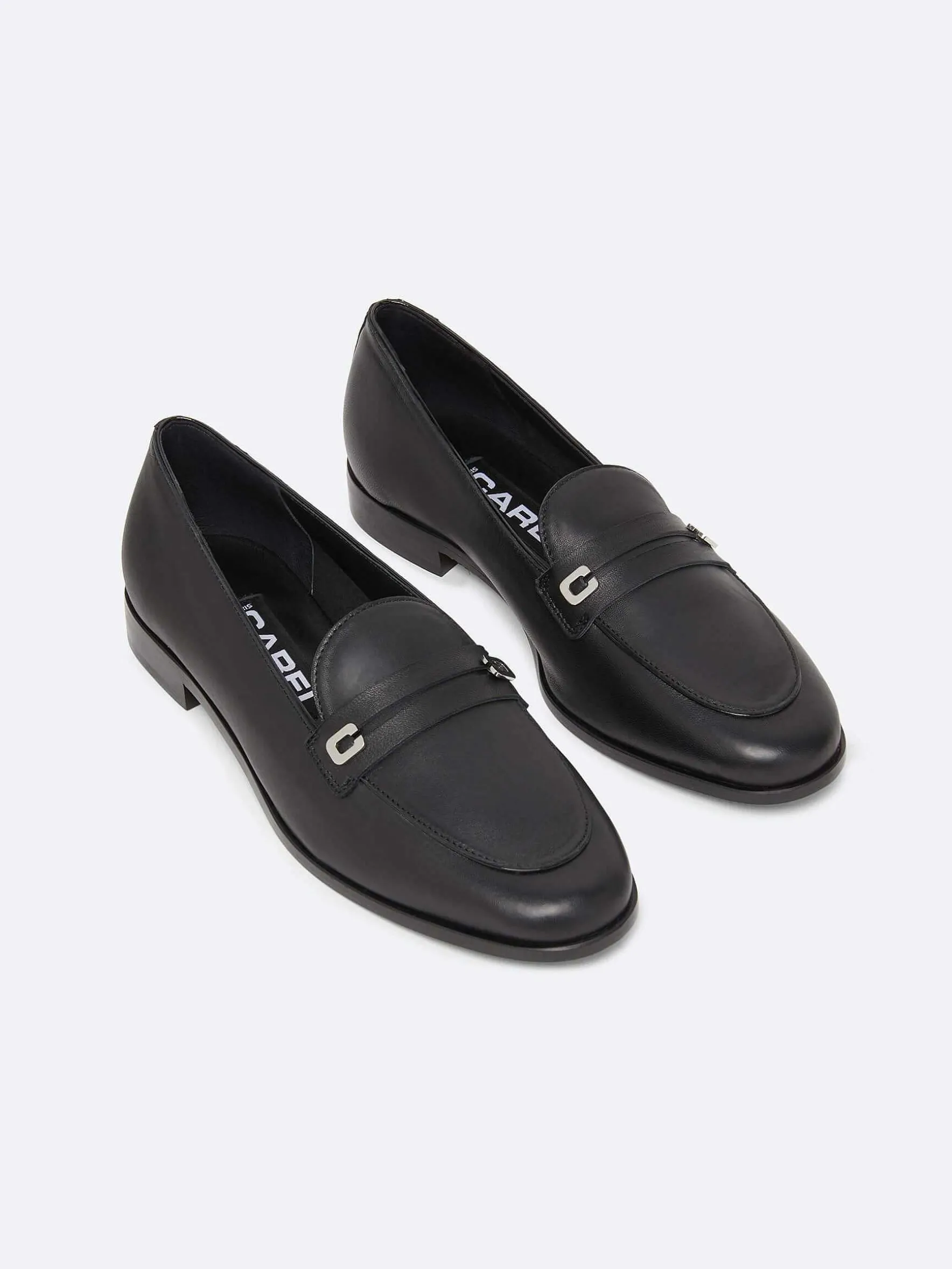 Carel Loafers>Zwart Lederen Loafers