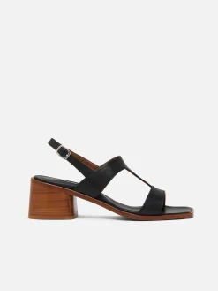 Carel Sandalen En Muilezels>Zwart Leren Sandalen