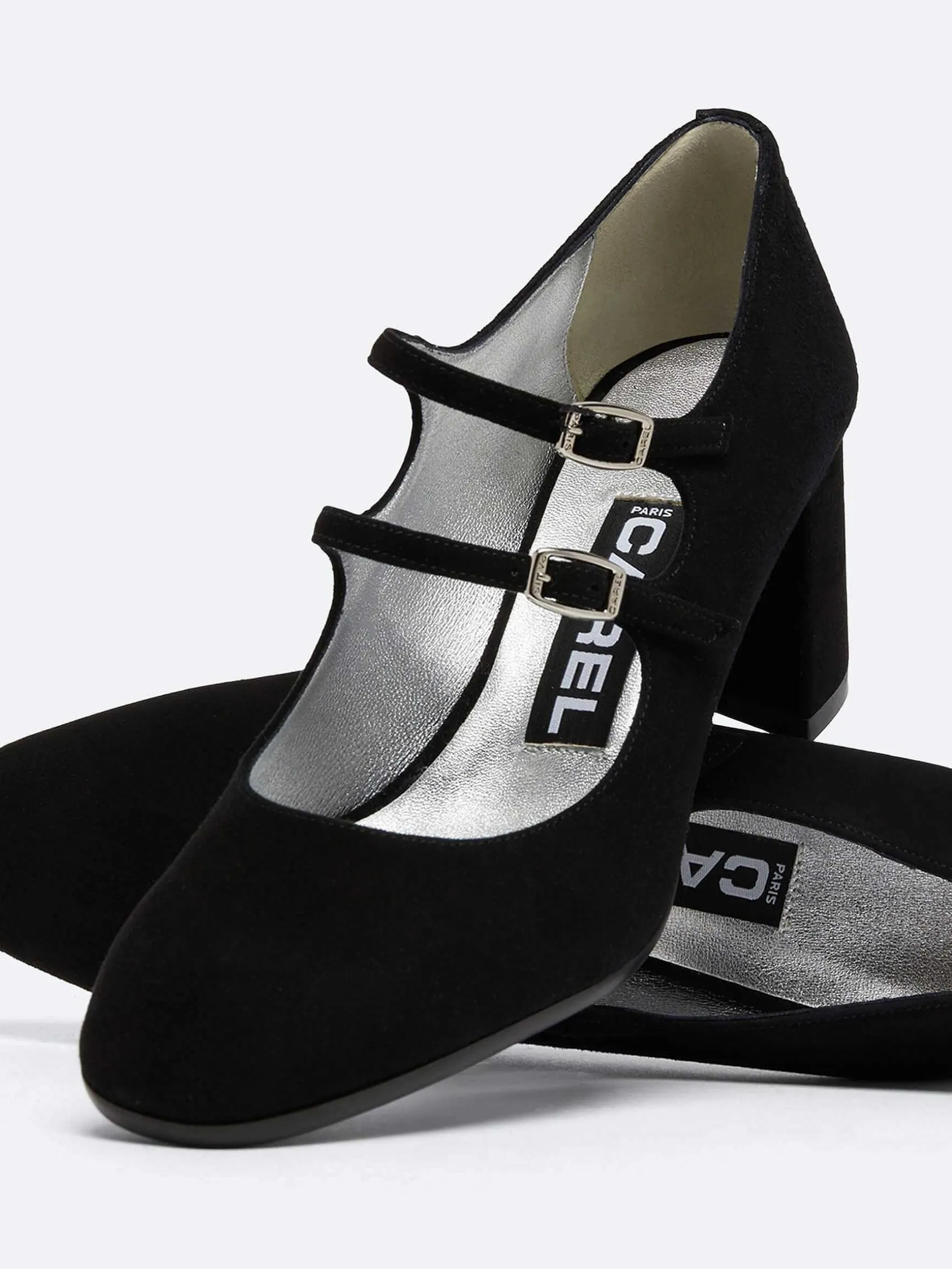 Carel Maria Janes>Zwart Suede Mary Janes Pumps