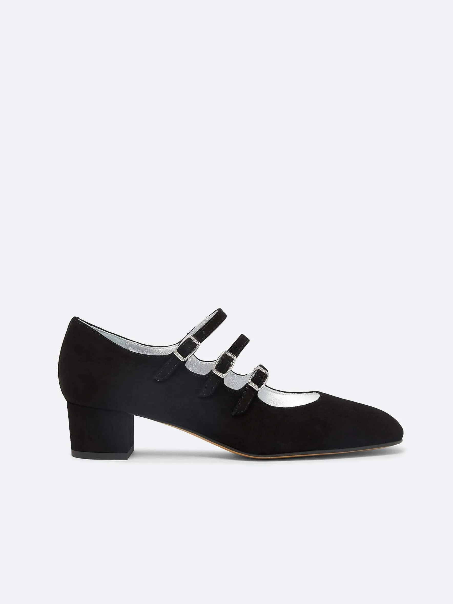 Carel Maria Janes>Zwart Suede Mary Janes Pumps