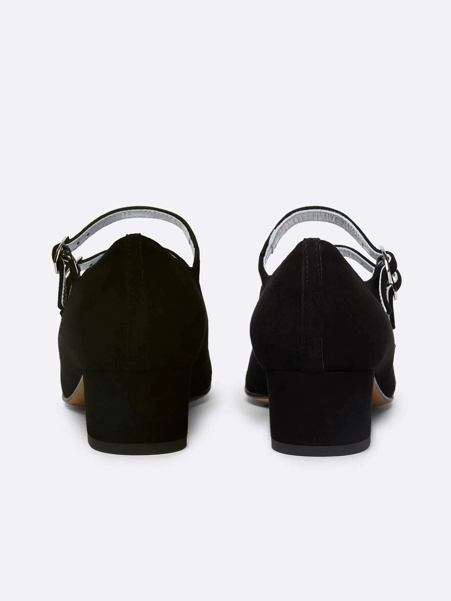 Carel Maria Janes>Zwart Suede Mary Janes Pumps