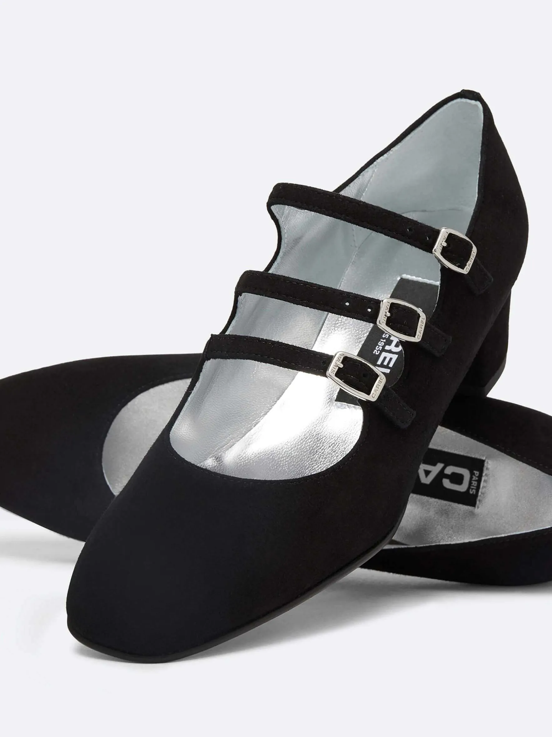 Carel Maria Janes>Zwart Suede Mary Janes Pumps