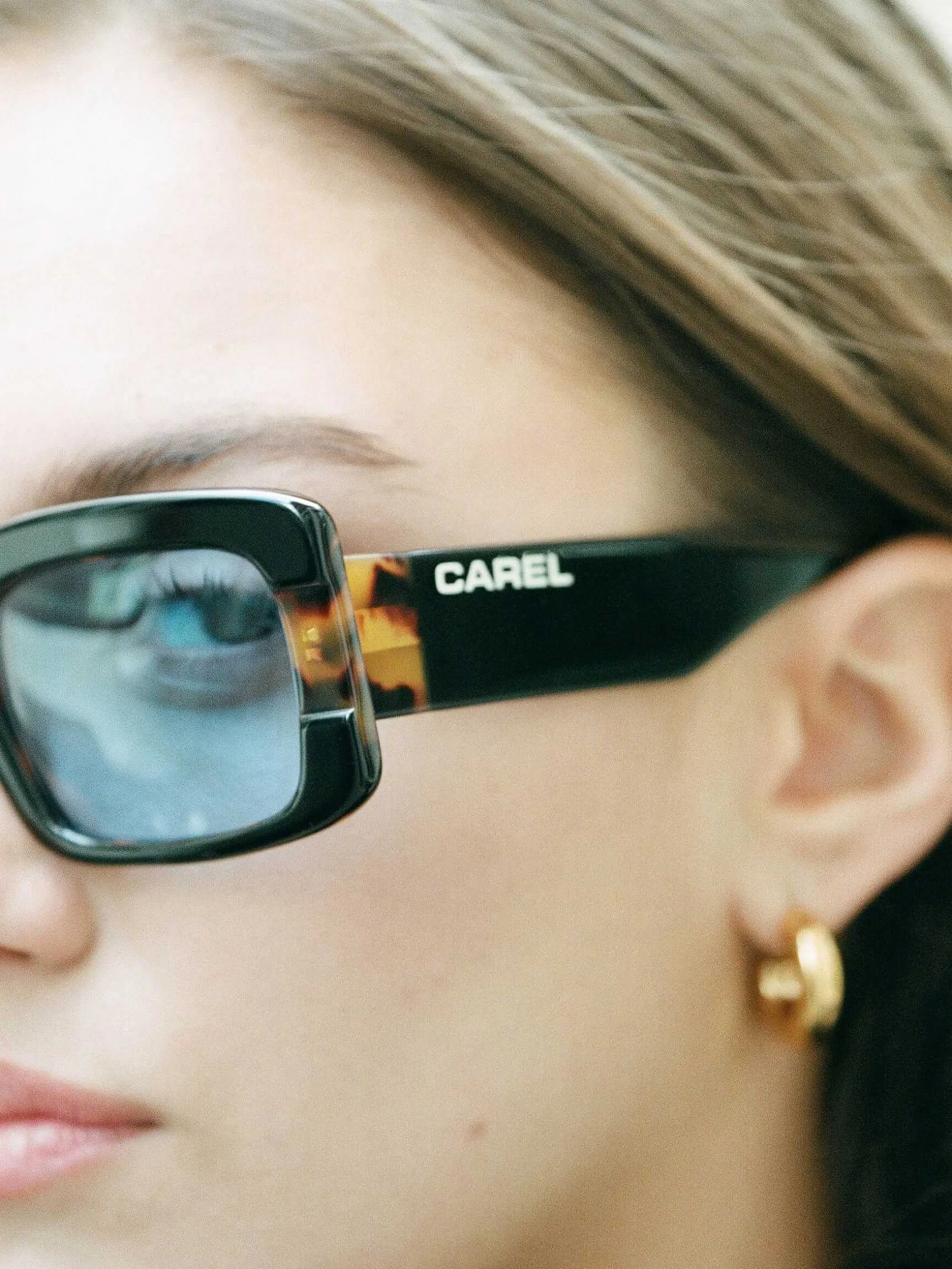 Carel Accessoires>Zwarte Acetaat Zonnebril